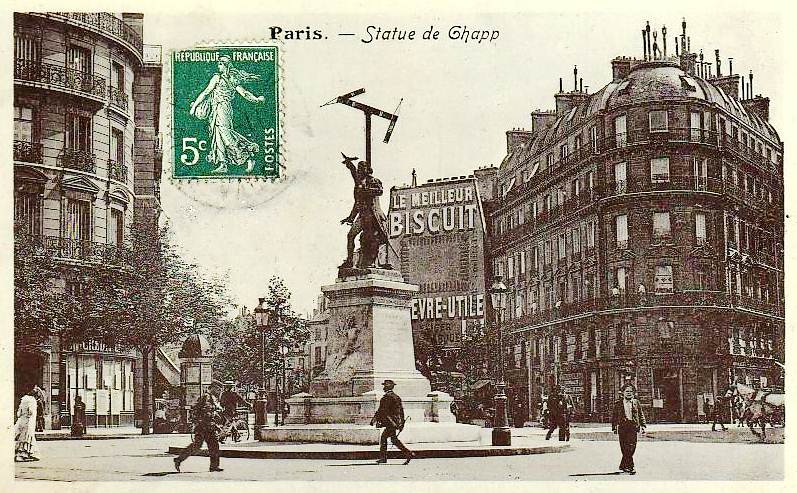 Statue de Chappe au carrefour Saint Germain - Fondue en 1942