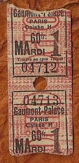 Billets d'entrée au Gaumont Palace